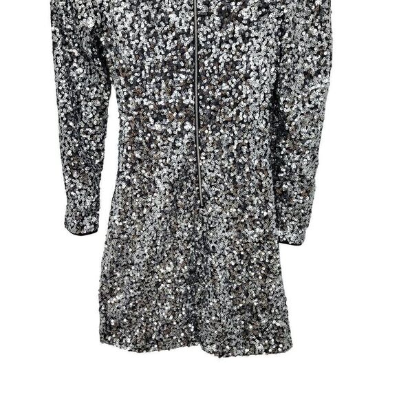 Bardot Womens Sequin Sparkle Dress Sz S Wrap Bodycon Mini Silver Sexy Cocktail - Picture 10 of 12